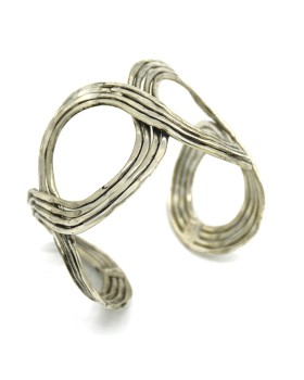 Crossing Silver Oxidised Cuff